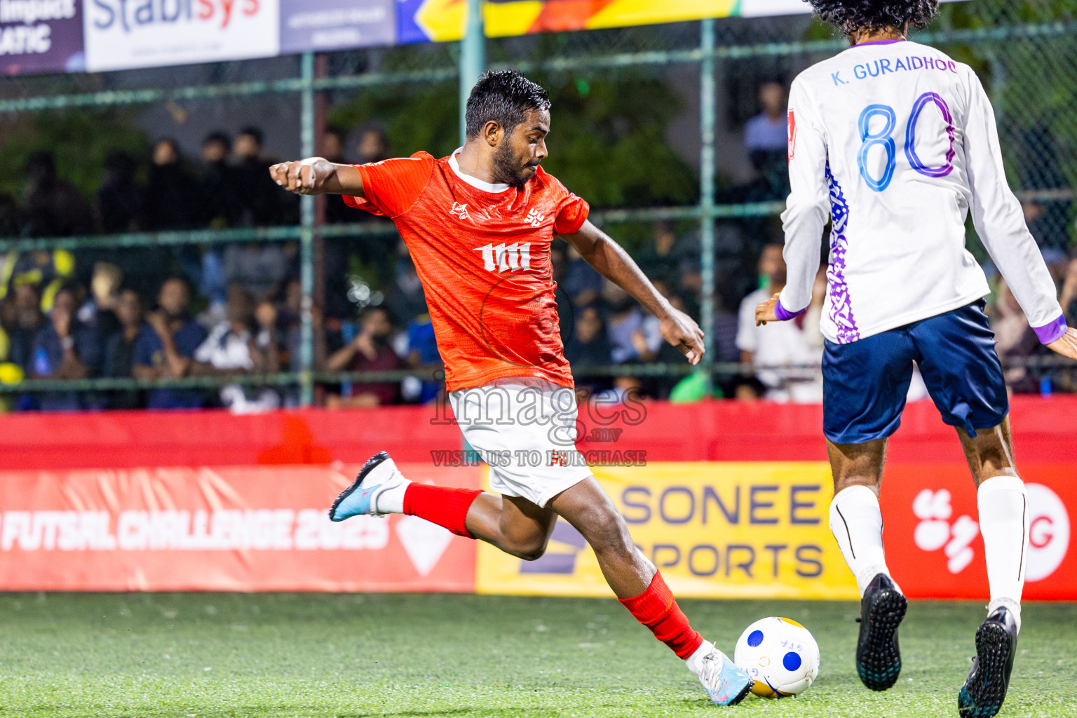 K Guraidhoo vs K Kaashidhoo in Day 10 of Golden Futsal Challenge 2025 was held on Tuesday, 14th January 2025, in Hulhumale', Maldives Photos: Nausham Waheed / images.mv