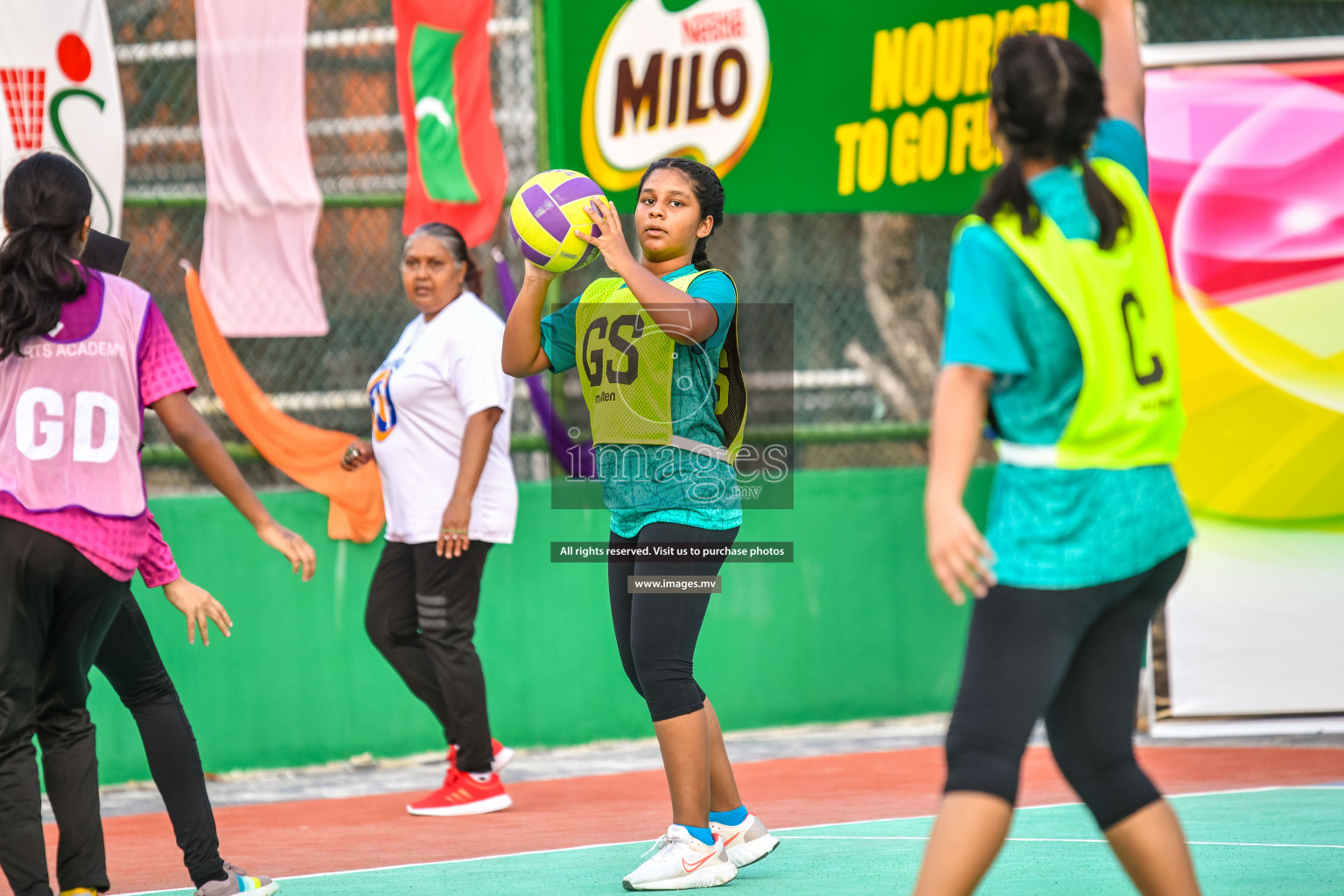 Day 9 of Junior Netball Championship 2022 held in Male', Maldives. Photos by Nausham Waheed