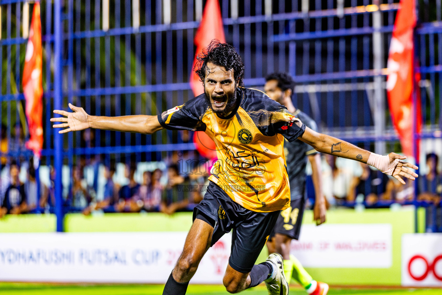 All Wolves vs Afro SC in Day 7 of Eydhafushi Futsal Cup 2024 was held on Sunday , 14th April 2024, in B Eydhafushi, Maldives Photos: Nausham Waheed / images.mv