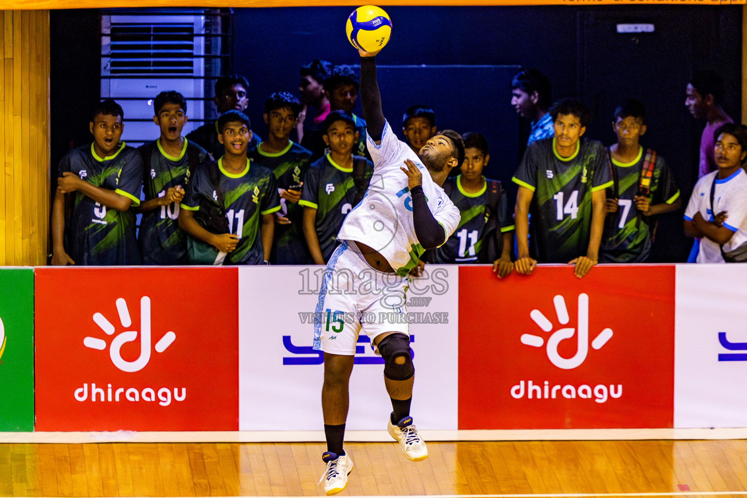 Finals of Interschool Volleyball Tournament 2024 was held in Social Center at Male', Maldives on Friday, 6th December 2024. Photos: Nausham Waheed / images.mv