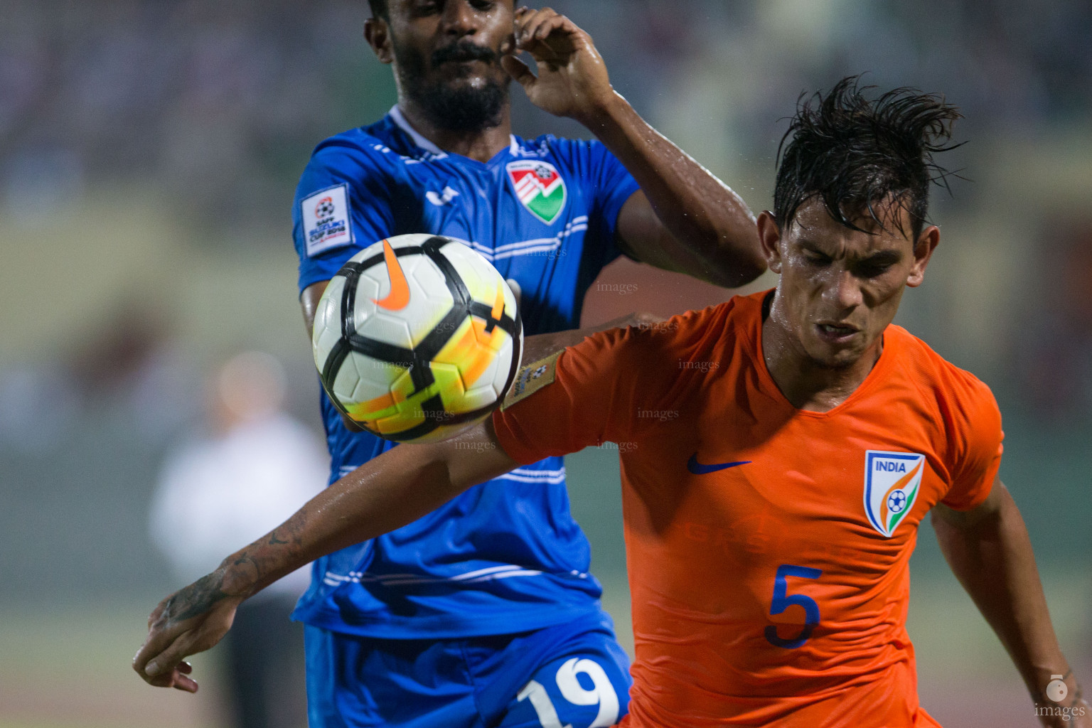 Maldives vs India in SAFF Suzuki Cup 2018 in Dhaka, Bangladesh, Sunday, September 9, 2018. (Images.mv Photo/ Suadh Abdul Sattar)