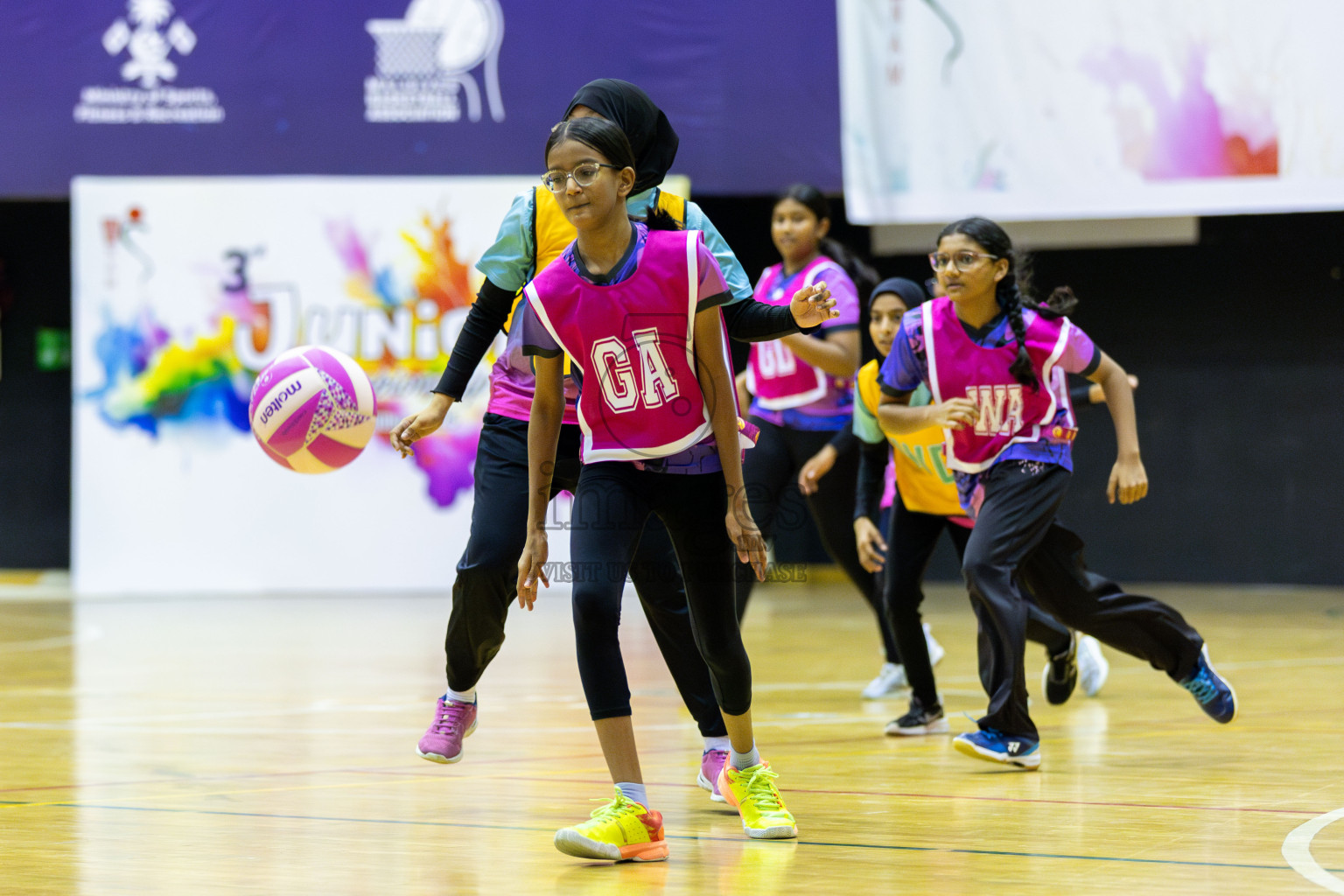 Netkids B vs N Sports academy B (U13) in Day 1 of 3rd Junior Championship - Netball association of Maldives, held at Social Center on 19th January 2025 . Photos by Shuu Abdul Sattar / Images.mv