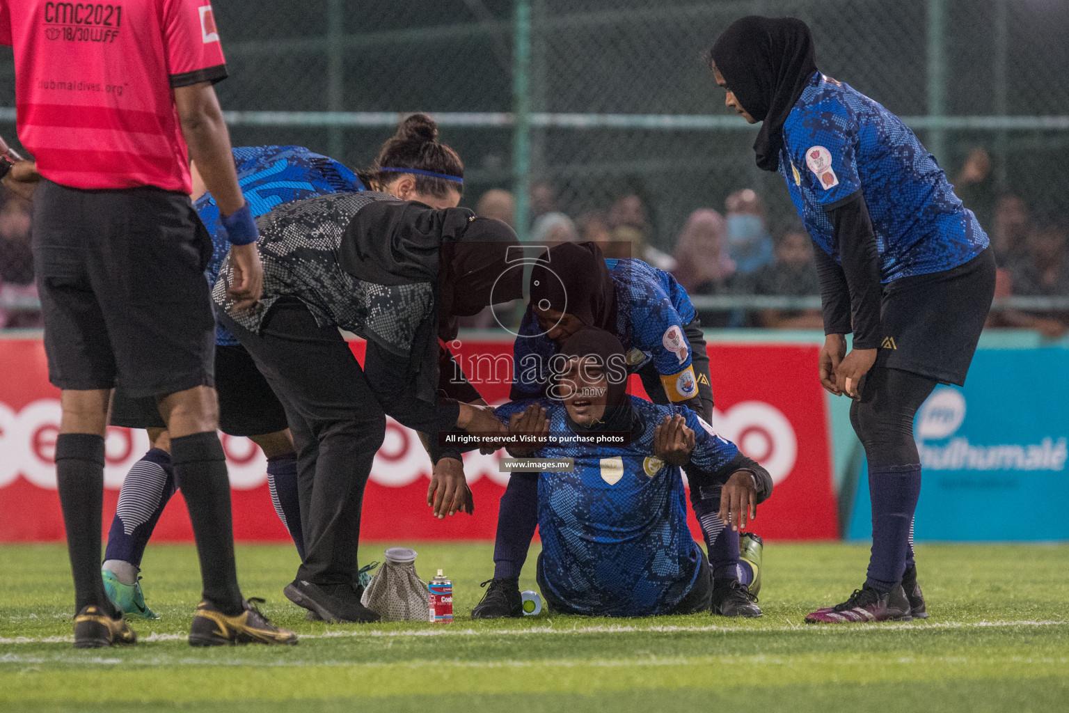 Ports Limited vs WAMCO - in the Finals 18/30 Women's Futsal Fiesta 2021 held in Hulhumale, Maldives on 18 December 2021. Photos by Nausham Waheed & Shuu Abdul Sattar