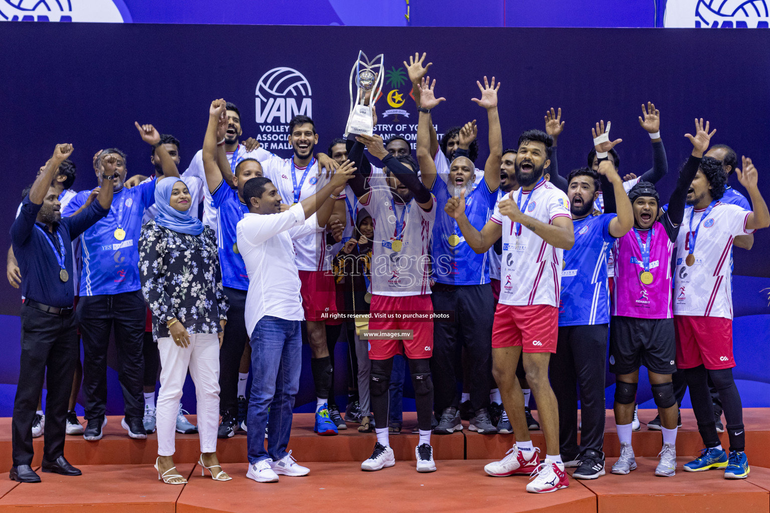 Sports Club City vs Dhivehi Sifainge Club in the Finals of National Volleyball Tournament 2022 on Thursday, 07th July 2022, held in Social Center, Male', Maldives