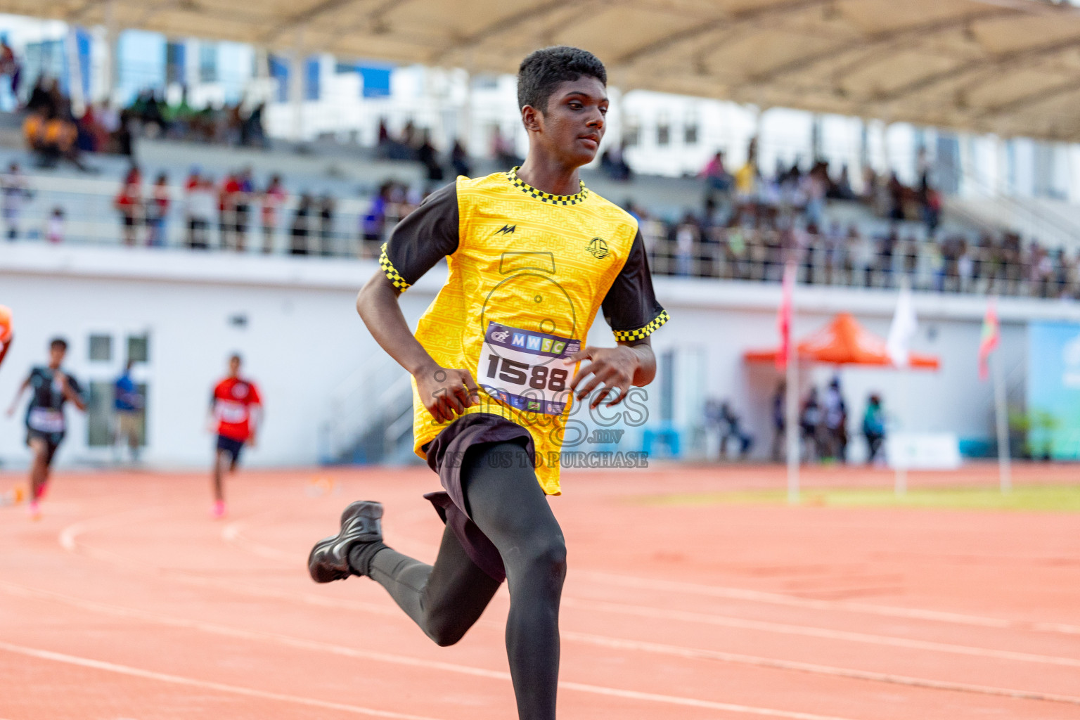 Day 2 of MWSC Interschool Athletics Championships 2024 held in Hulhumale Running Track, Hulhumale, Maldives on Sunday, 10th November 2024. 
Photos by: Hassan Simah / Images.mv