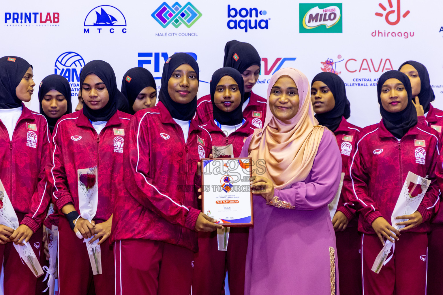 Kyrgyzstan vs Sri Lanka in Final of CAVA U20 Woman's Volleyball Championship 2024 was held in Social Center, Male', Maldives on 23rd July 2024. Photos: Nausham Waheed / images.mv