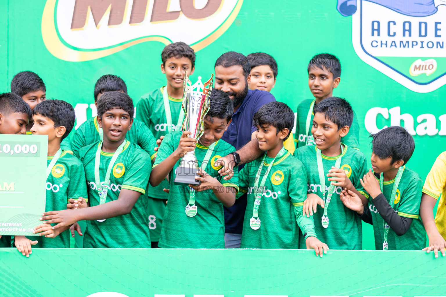 Final Day  of MILO Academy Championship 2024 - U12 was held at Henveiru Grounds in Male', Maldives on Thursday, 7th July 2024. Photos: Shuu Abdul Sattar / images.mv