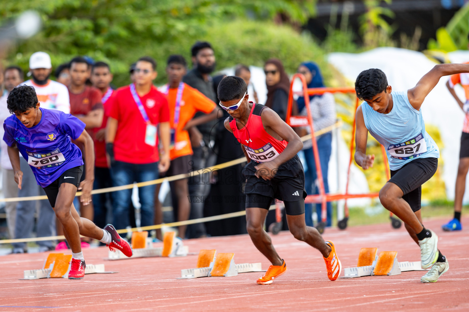 Day 1 of MWSC Interschool Athletics Championships 2024 held in Hulhumale Running Track, Hulhumale, Maldives on Saturday, 9th November 2024. Photos by: Ismail Thoriq / Images.mv