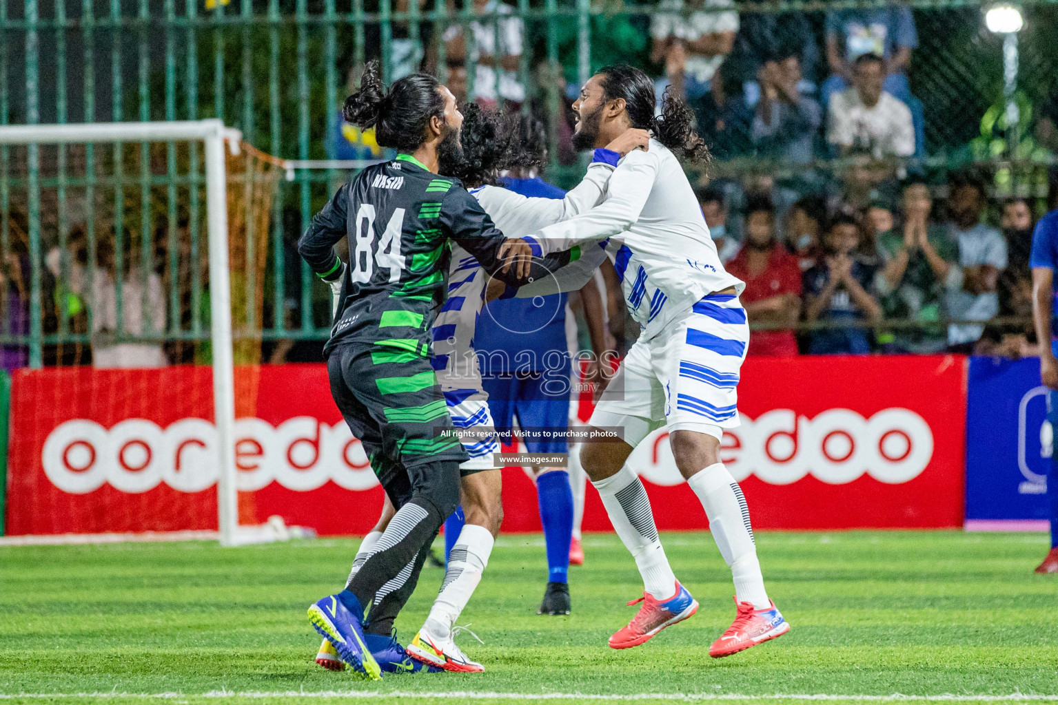 STO RC Vs Team Fenaka in the Quarter Finals of Club Maldives 2021 held in Hulhumale, Maldives on 13 December 2021. Photos: Shu Abdul Sattar / images.mv