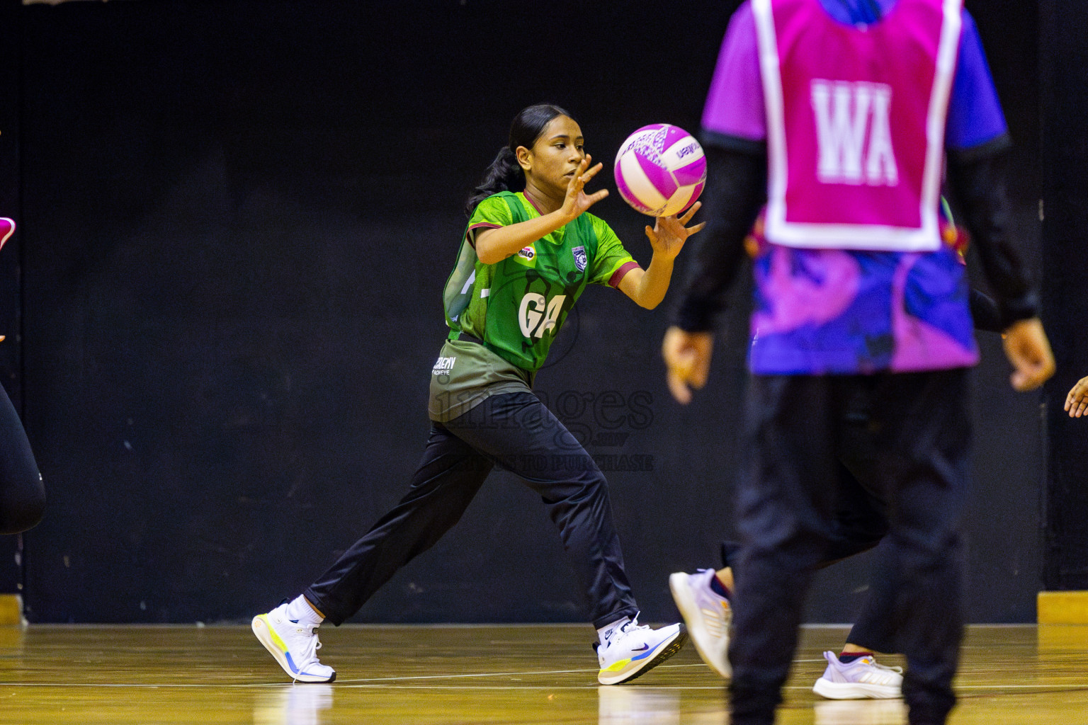 Fiontti Sports Club vs N Sports Academy A U15 Finals of 3rd Netball Junior Championship, held at Social Center on Saturday, 25th January 2025 . Photos: Nausham Waheed / images.mv