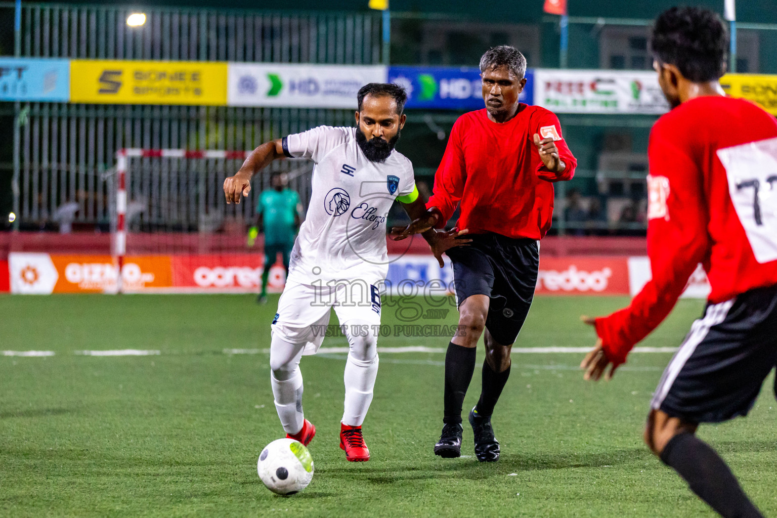 M. Raiymandhoo vs M. Veyvah in Day 19 of Golden Futsal Challenge 2024 was held on Friday, 2nd February 2024 in Hulhumale', Maldives Photos: Hassan Simah / images.mv