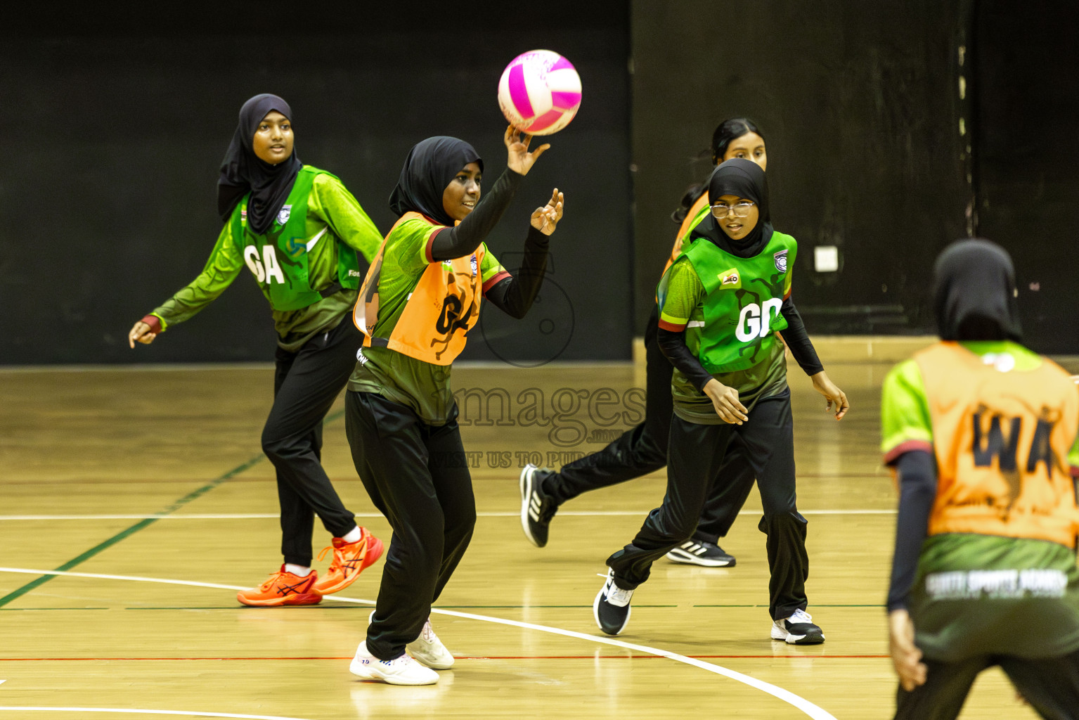 FIONTI A team vs Fionti SC in Day 5 of 3rd Netball Junior Championship, held at Social Center on Thursday 23rd January 2025 . Photos: Shuu Abdul Sattar / images.mv