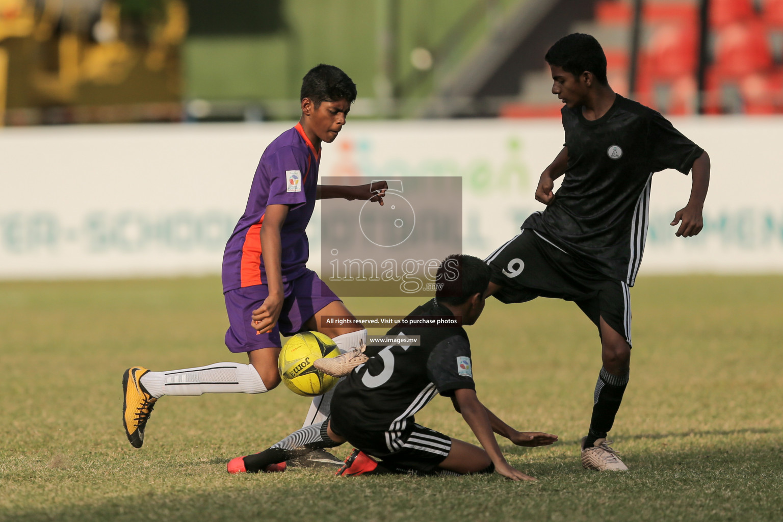 Ahmadhiyya School vs Ghiyasuddin International School in MAMEN Inter School Football Tournament 2019 (U13) in Male, Maldives on 13th April 2019 Photos: Suadh Abdul Sattar/ images.mv