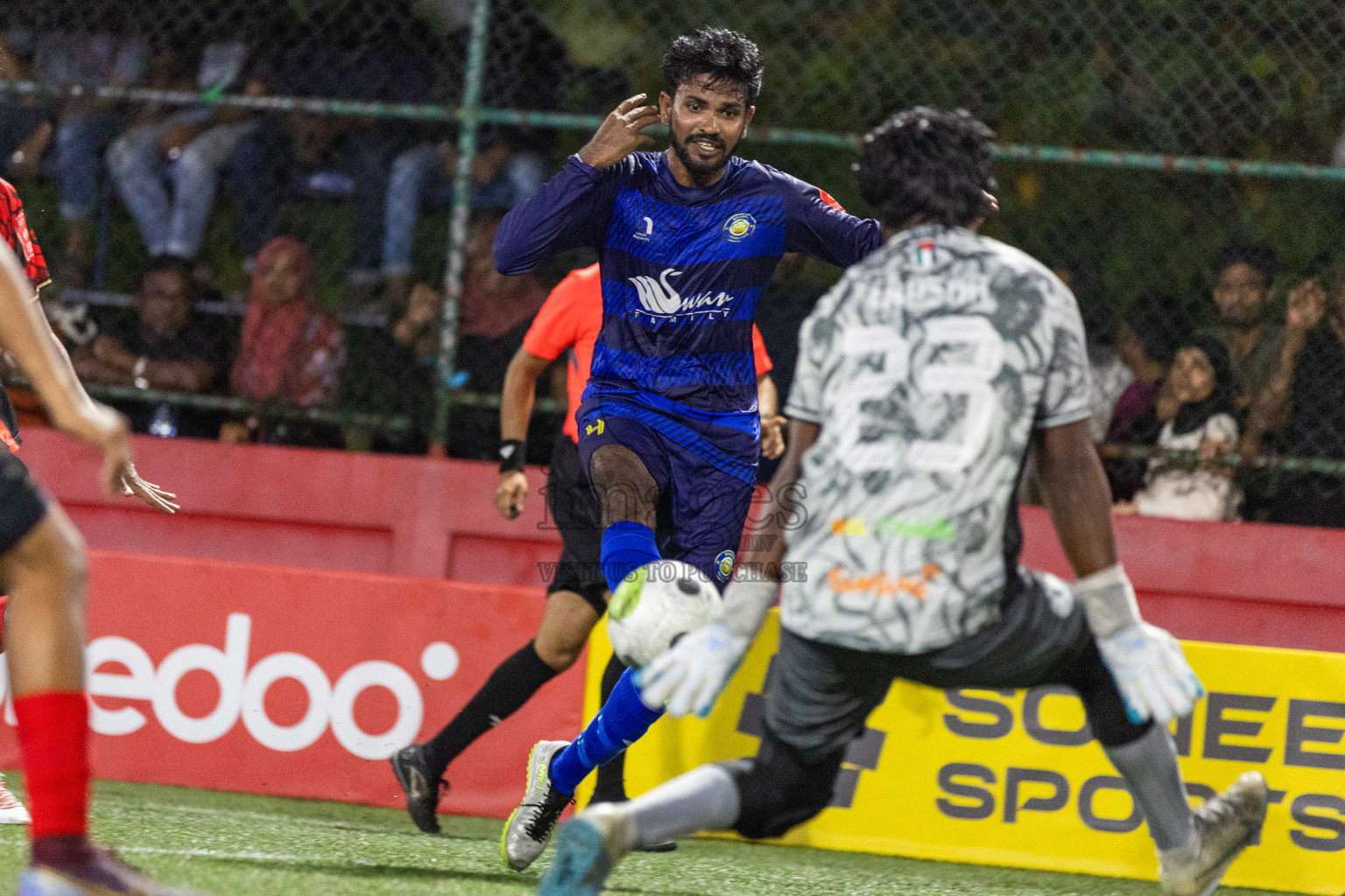 GA Kondey vs GA Dhaandhoo in Day 9 of Golden Futsal Challenge 2024 was held on Tuesday, 23rd January 2024, in Hulhumale', Maldives Photos: Nausham Waheed / images.mv