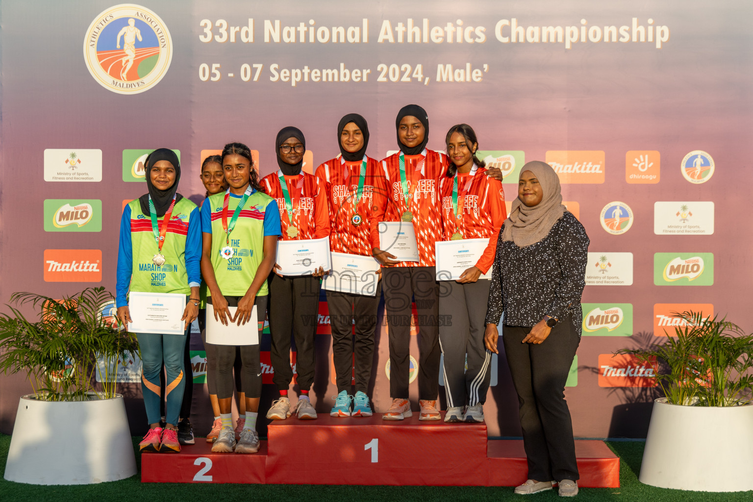 Day 3 of 33rd National Athletics Championship was held in Ekuveni Track at Male', Maldives on Saturday, 7th September 2024. Photos: Hassan Simah / images.mv