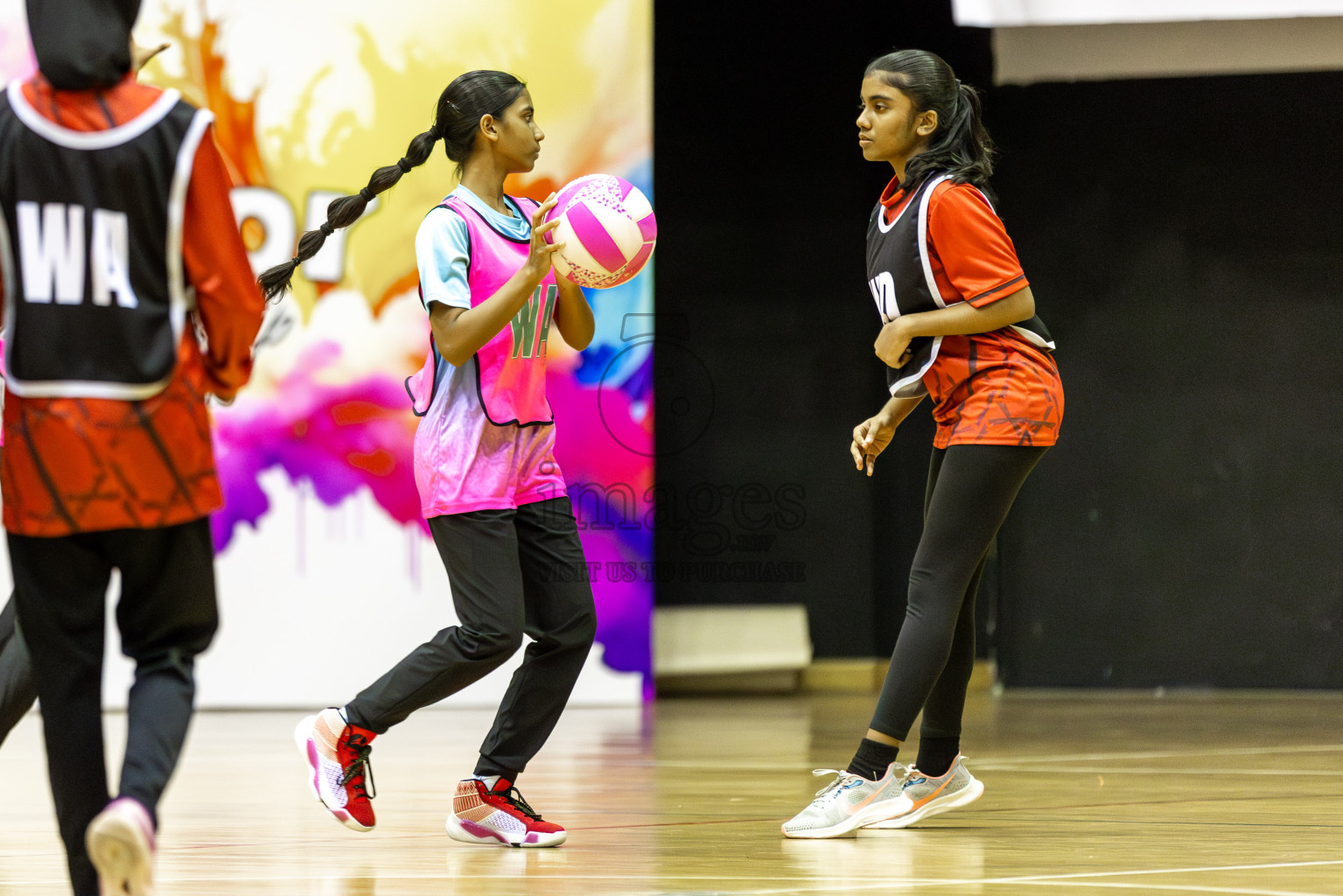 Young Netters A vs AIS Netball Academy in Day 5 of 3rd Netball Junior Championship, held at Social Center on Thursday 23rd January 2025 . Photos: Shuu Abdul Sattar / images.mv