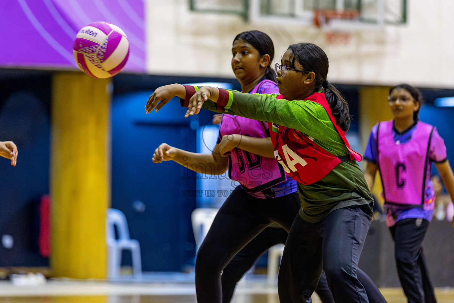 N Sports Acamdemy B vs Fiontti A Team in Day 3 of 3rd Netball Junior Championship, held at Social Center on Tuesday, 21st January 2025 . 
Photos: Hassan Simah / images.mv