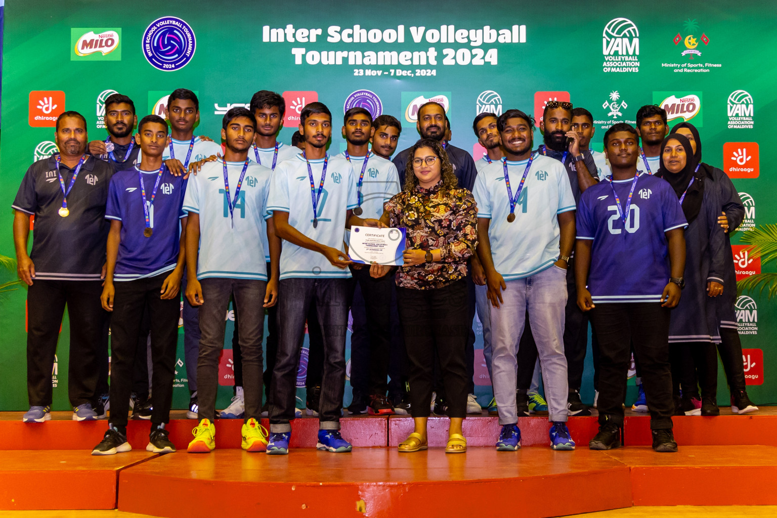 Finals of Interschool Volleyball Tournament 2024 was held in Social Center at Male', Maldives on Friday, 6th December 2024. Photos: Nausham Waheed / images.mv