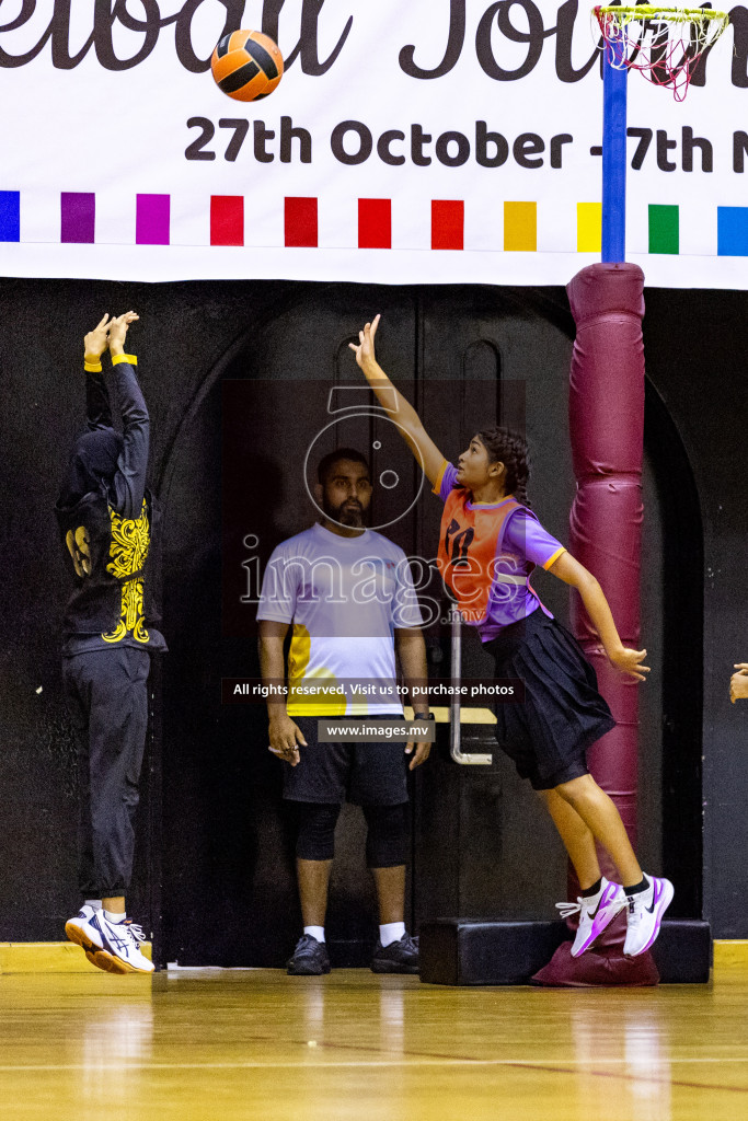 Day 9 of 24th Interschool Netball Tournament 2023 was held in Social Center, Male', Maldives on 4th November 2023. Photos: Hassan Simah / images.mv