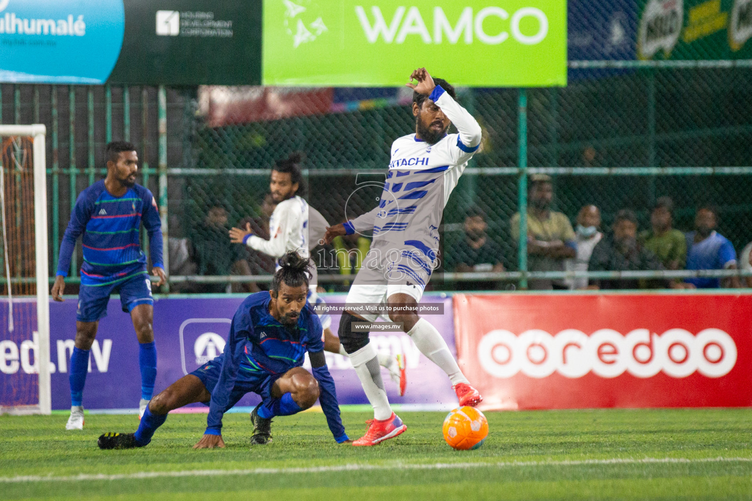 STO RC Vs Team Fenaka in the Quarter Finals of Club Maldives 2021 held in Hulhumale, Maldives on 13 December 2021. Photos: Nasam Thaufeeq