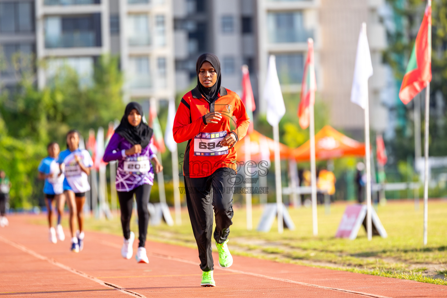 Day 4 of MWSC Interschool Athletics Championships 2024 held in Hulhumale Running Track, Hulhumale, Maldives on Tuesday, 12th November 2024. Photos by: Raaif Yoosuf / Images.mv