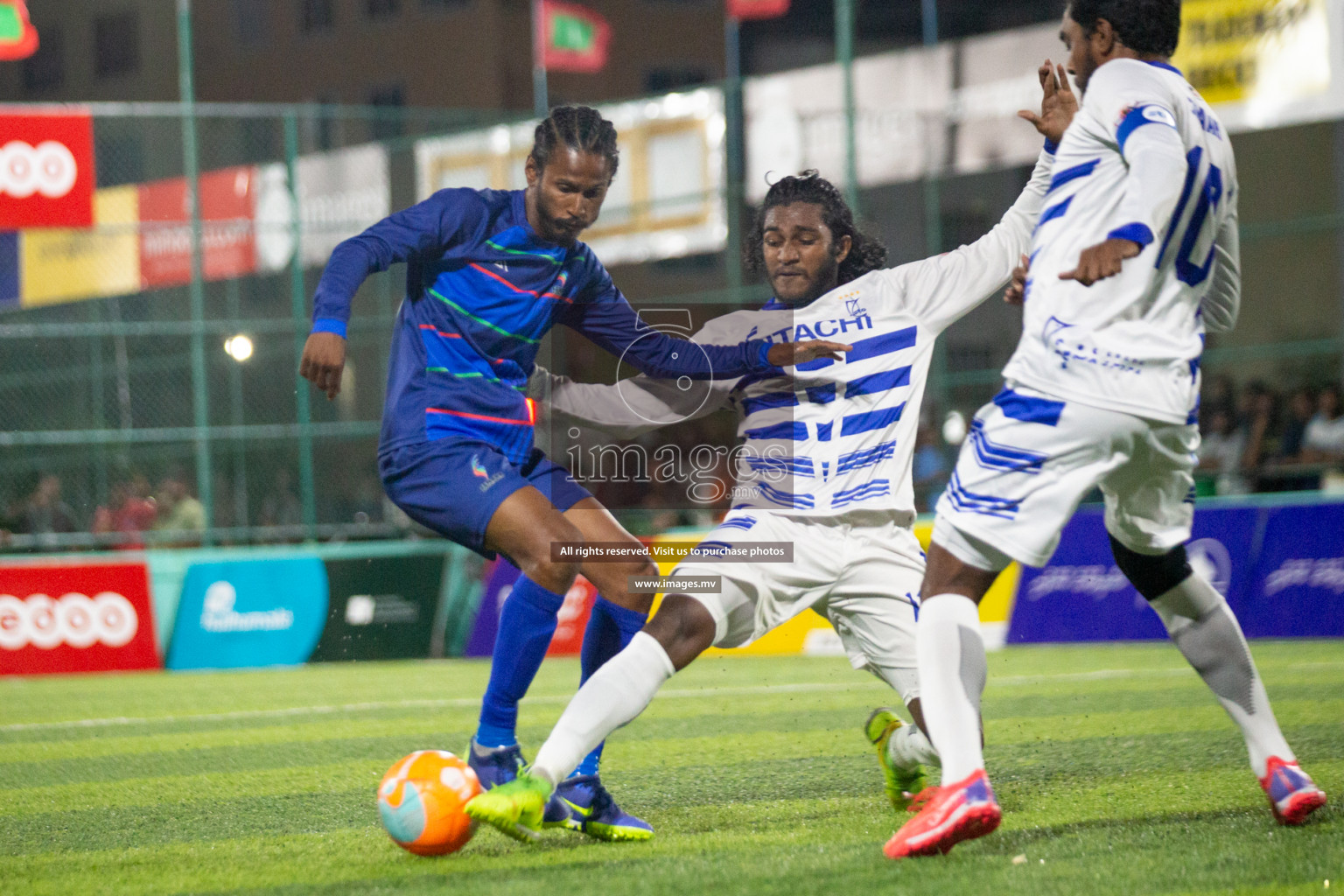 STO RC Vs Team Fenaka in the Quarter Finals of Club Maldives 2021 held in Hulhumale, Maldives on 13 December 2021. Photos: Nasam Thaufeeq