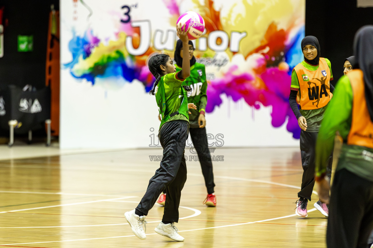 FIONTI A team vs Fionti SC in Day 5 of 3rd Netball Junior Championship, held at Social Center on Thursday 23rd January 2025 . Photos: Shuu Abdul Sattar / images.mv
