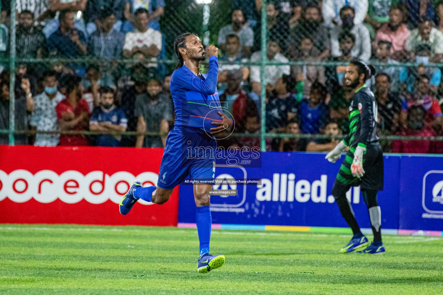 STO RC Vs Team Fenaka in the Quarter Finals of Club Maldives 2021 held in Hulhumale, Maldives on 13 December 2021. Photos: Shu Abdul Sattar / images.mv