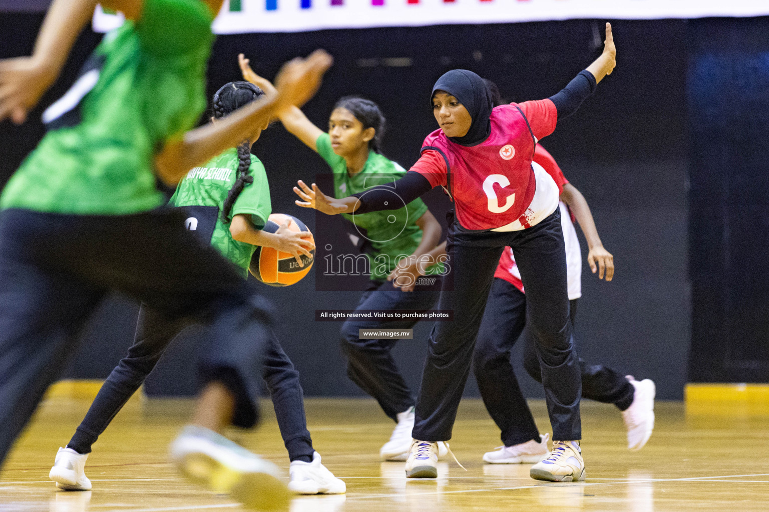 Day2 of 24th Interschool Netball Tournament 2023 was held in Social Center, Male', Maldives on 28th October 2023. Photos: Nausham Waheed / images.mv