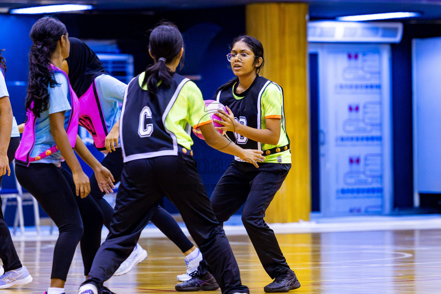 Youth United Sports Club vs SC Skylark in Day 9 of National Netball Tournament 2025 held in Social Center at Male', Maldives on Monday, 26th May 2025. Photos: Nausham Waheed / images.mv