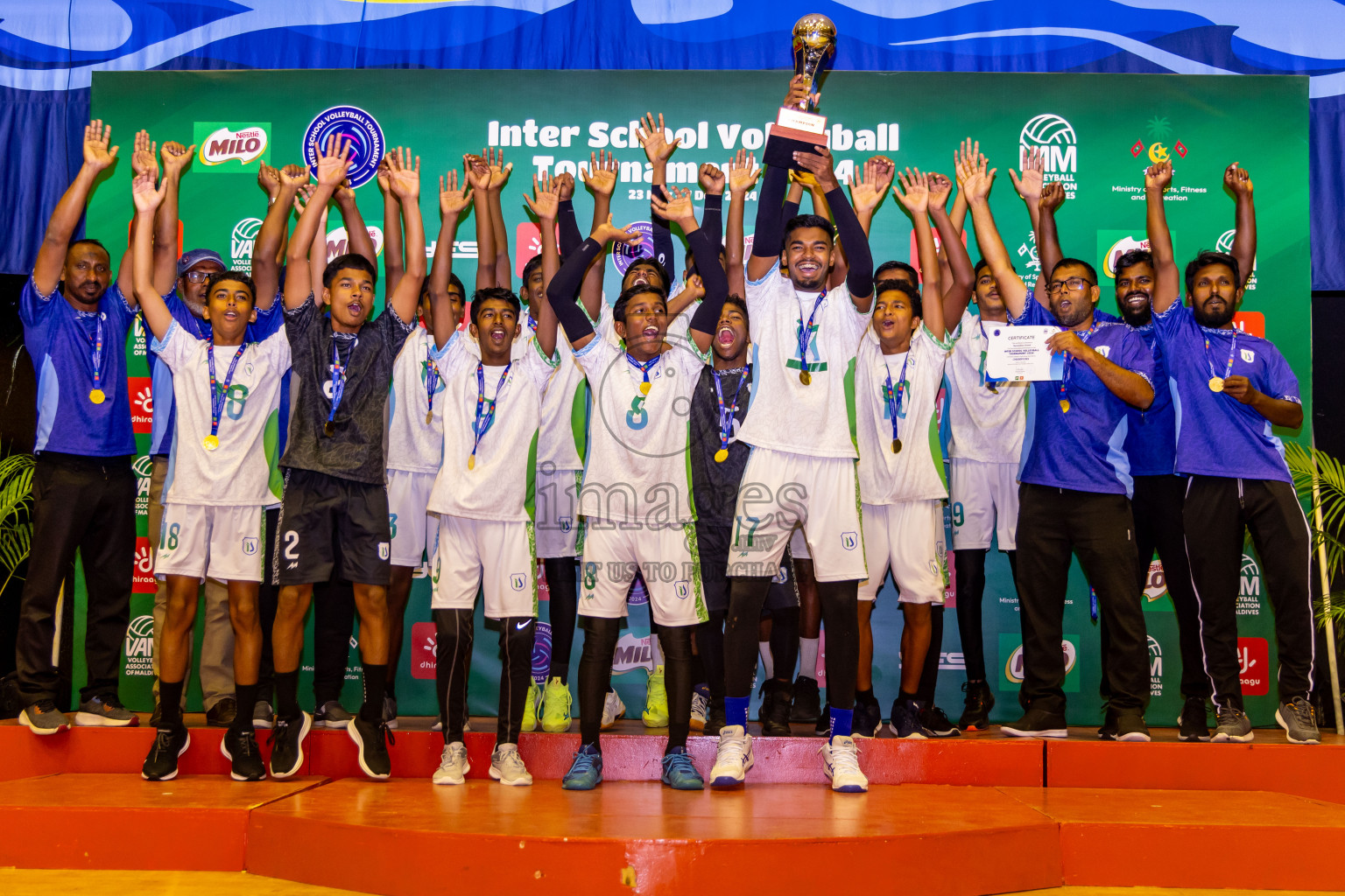 Finals of Interschool Volleyball Tournament 2024 was held in Social Center at Male', Maldives on Friday, 6th December 2024. Photos: Nausham Waheed / images.mv