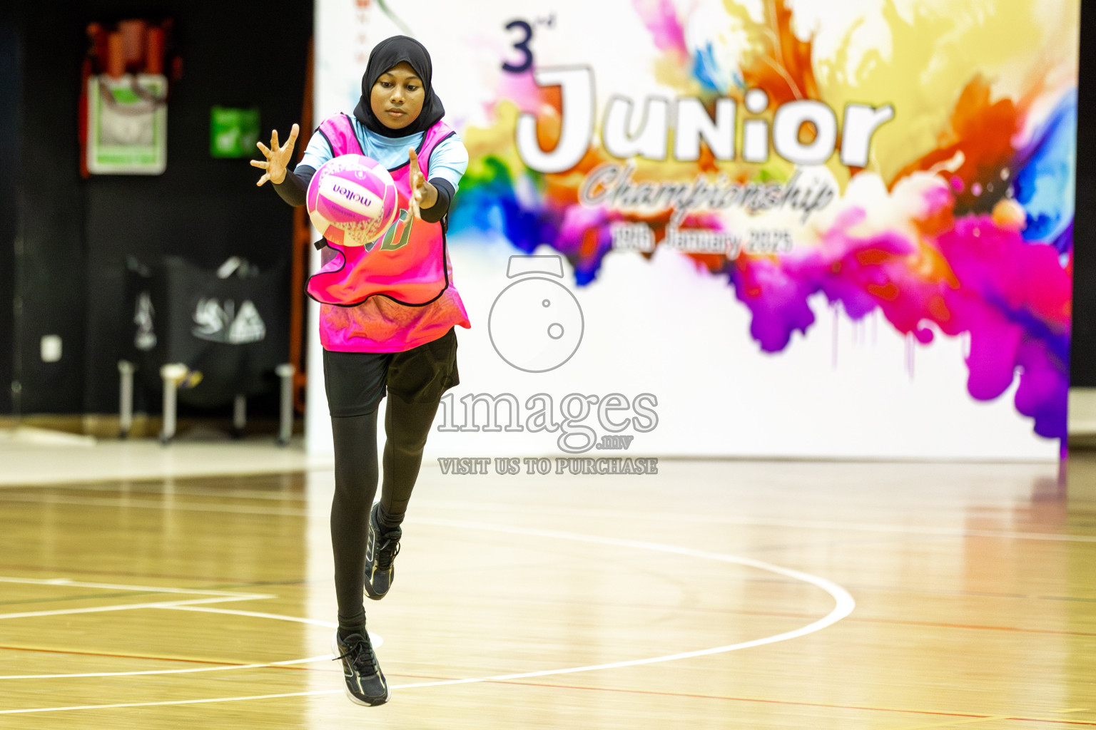 Young Netters A vs AIS Netball Academy in Day 5 of 3rd Netball Junior Championship, held at Social Center on Thursday 23rd January 2025 . Photos: Shuu Abdul Sattar / images.mv