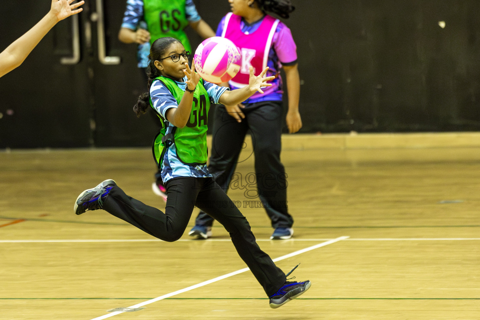High Fluers vsN Sports Academy in Day 5 of 3rd Netball Junior Championship, held at Social Center on Thursday 23rd January 2025 . Photos: Shuu Abdul Sattar / images.mv