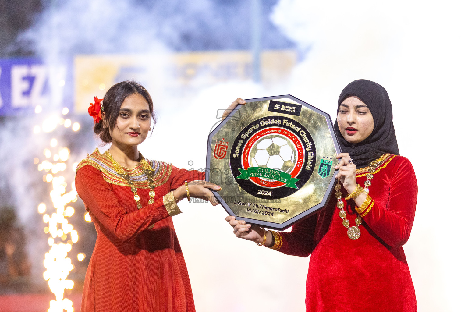 Opening of Golden Futsal Challenge 2024 with Charity Shield Match between L.Gan vs Th. Thimarafushi was held on Sunday, 14th January 2024, in Hulhumale', Maldives Photos: Ismail Thoriq / images.mv