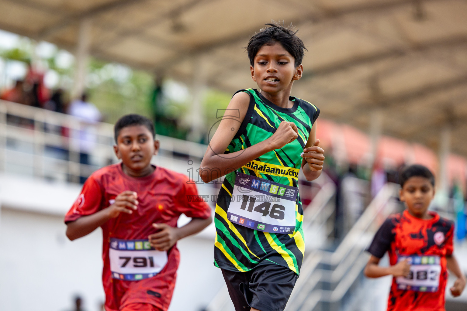 Day 1 of MWSC Interschool Athletics Championships 2024 held in Hulhumale Running Track, Hulhumale, Maldives on Saturday, 9th November 2024. 
Photos by: Ismail Thoriq, Hassan Simah / Images.mv