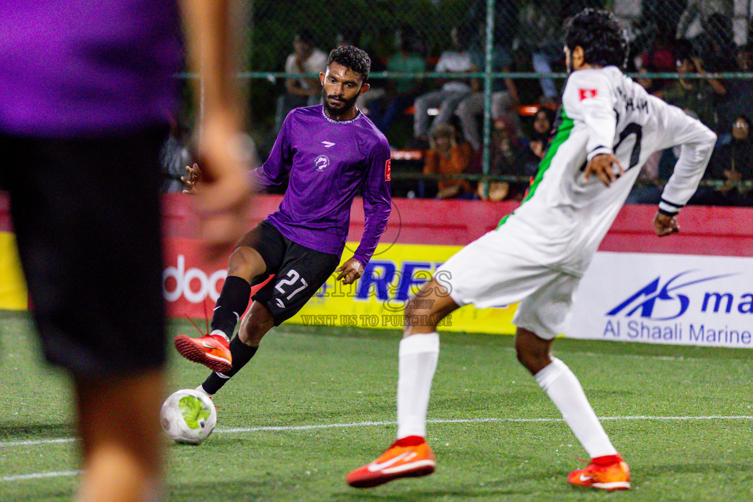 GA. Kolamaafushi vs GA. Kanduhulhuhdhoo in Day 19 of Golden Futsal Challenge 2024 was held on Friday, 2nd February 2024 in Hulhumale', Maldives 
Photos: Hassan Simah / images.mv