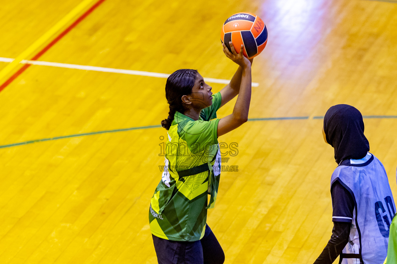 Day 3 of 25th Inter-School Netball Tournament was held in Social Center at Male', Maldives on Sunday, 11th August 2024. Photos: Nausham Waheed / images.mv