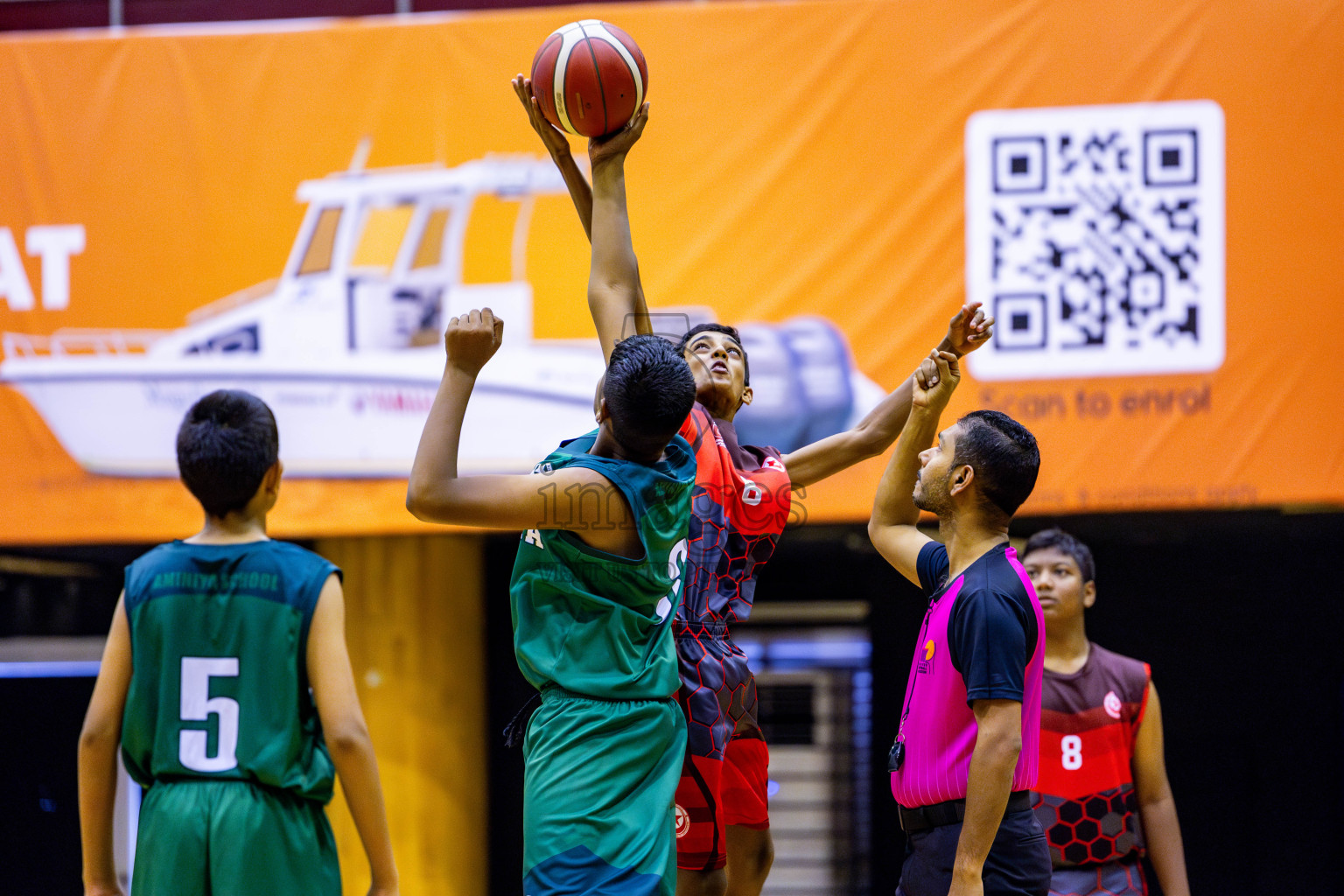 Aminiyya School vs Iskandhar School in day 26 of Junior Basketball Championship 2024 was held in Social Center, Male', Maldives on Tuesday, 10th December 2024. Photos: Nausham Waheed / images.mv