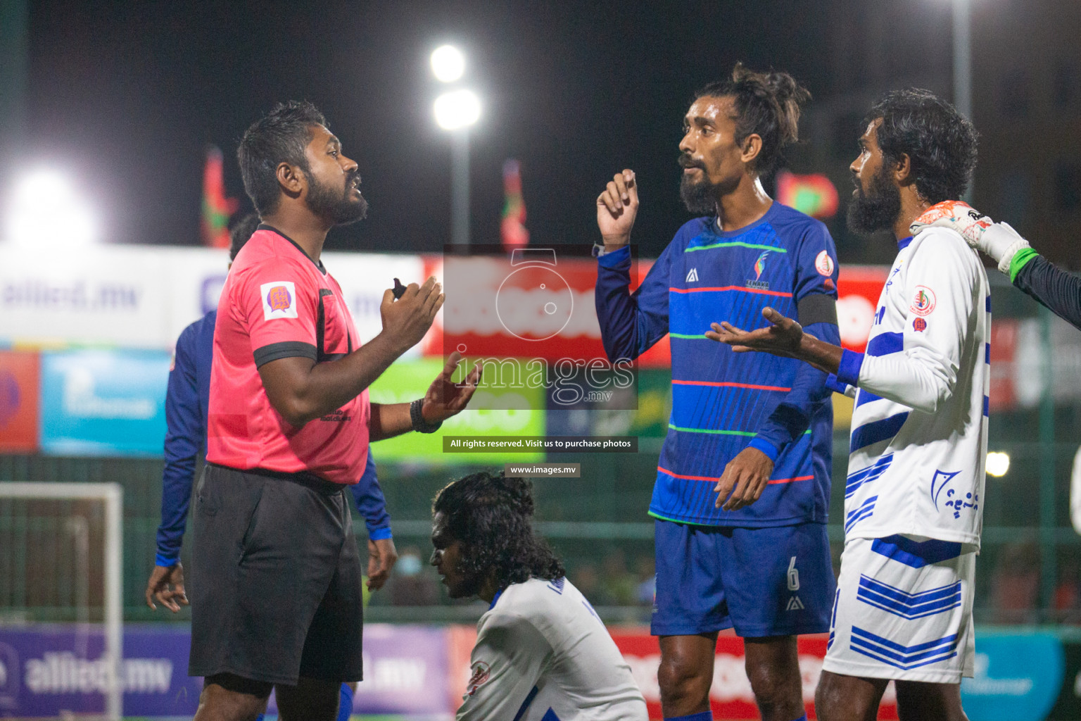 STO RC Vs Team Fenaka in the Quarter Finals of Club Maldives 2021 held in Hulhumale, Maldives on 13 December 2021. Photos: Nasam Thaufeeq