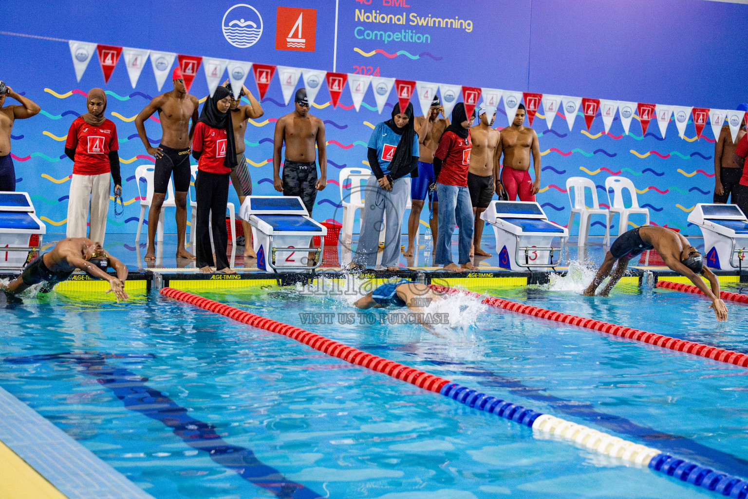 Day 4 of National Swimming Competition 2024 held in Hulhumale', Maldives on Monday, 16th December 2024. 
Photos: Hassan Simah / images.mv