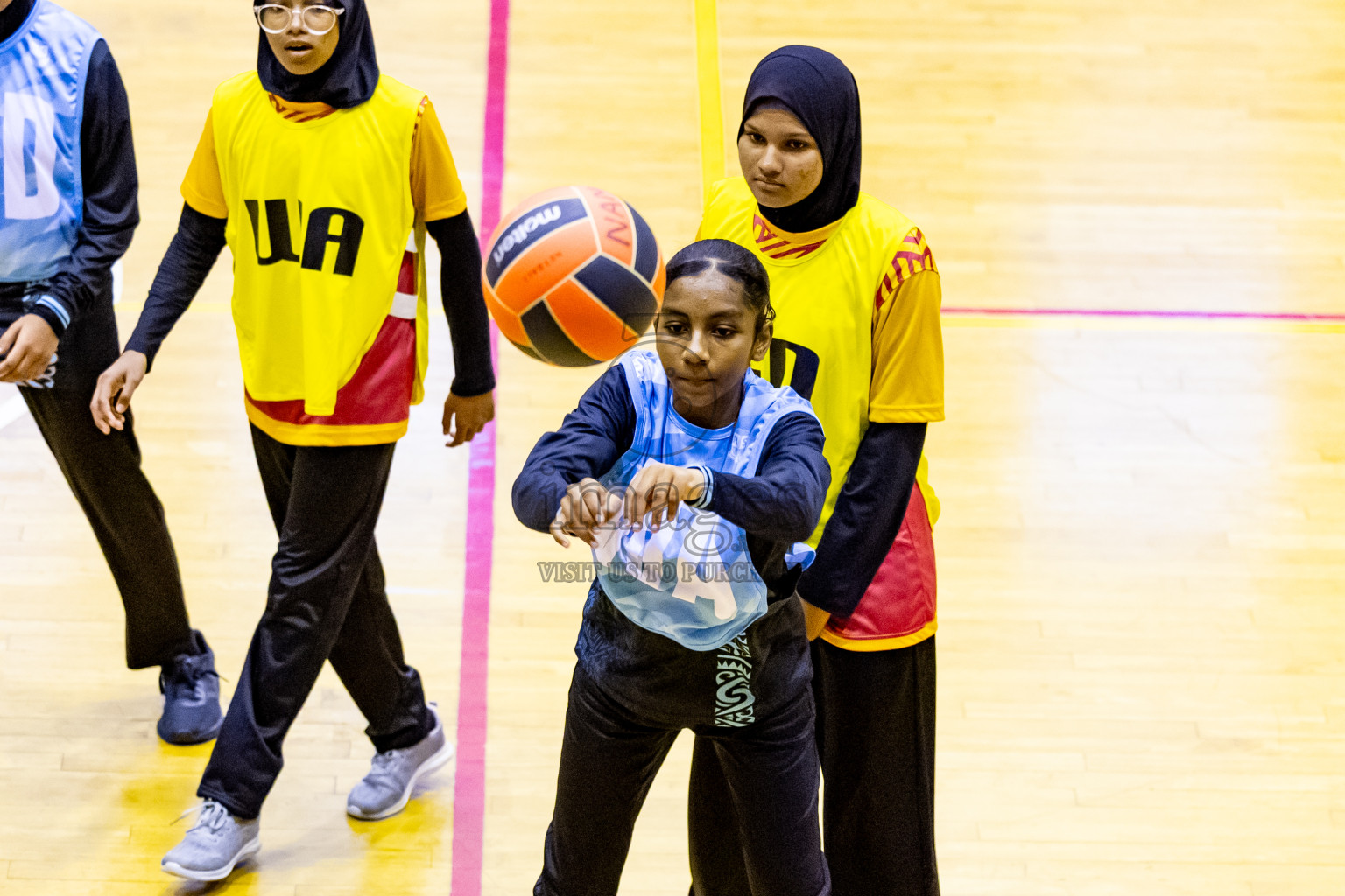 Day 1 of 25th Milo Inter-School Netball Tournament was held in Social Center at Male', Maldives on Thursday, 8th August 2024. Photos: Nausham Waheed / images.mv