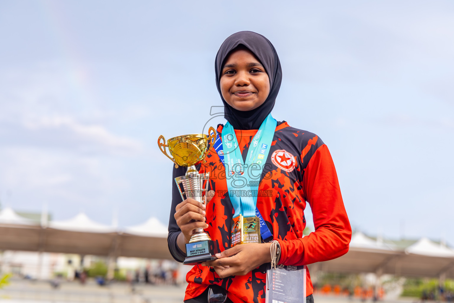 Day 6 of MWSC Interschool Athletics Championships 2024 held in Hulhumale Running Track, Hulhumale, Maldives on Thursday, 14th November 2024. Photos by: Ismail Thoriq / Images.mv