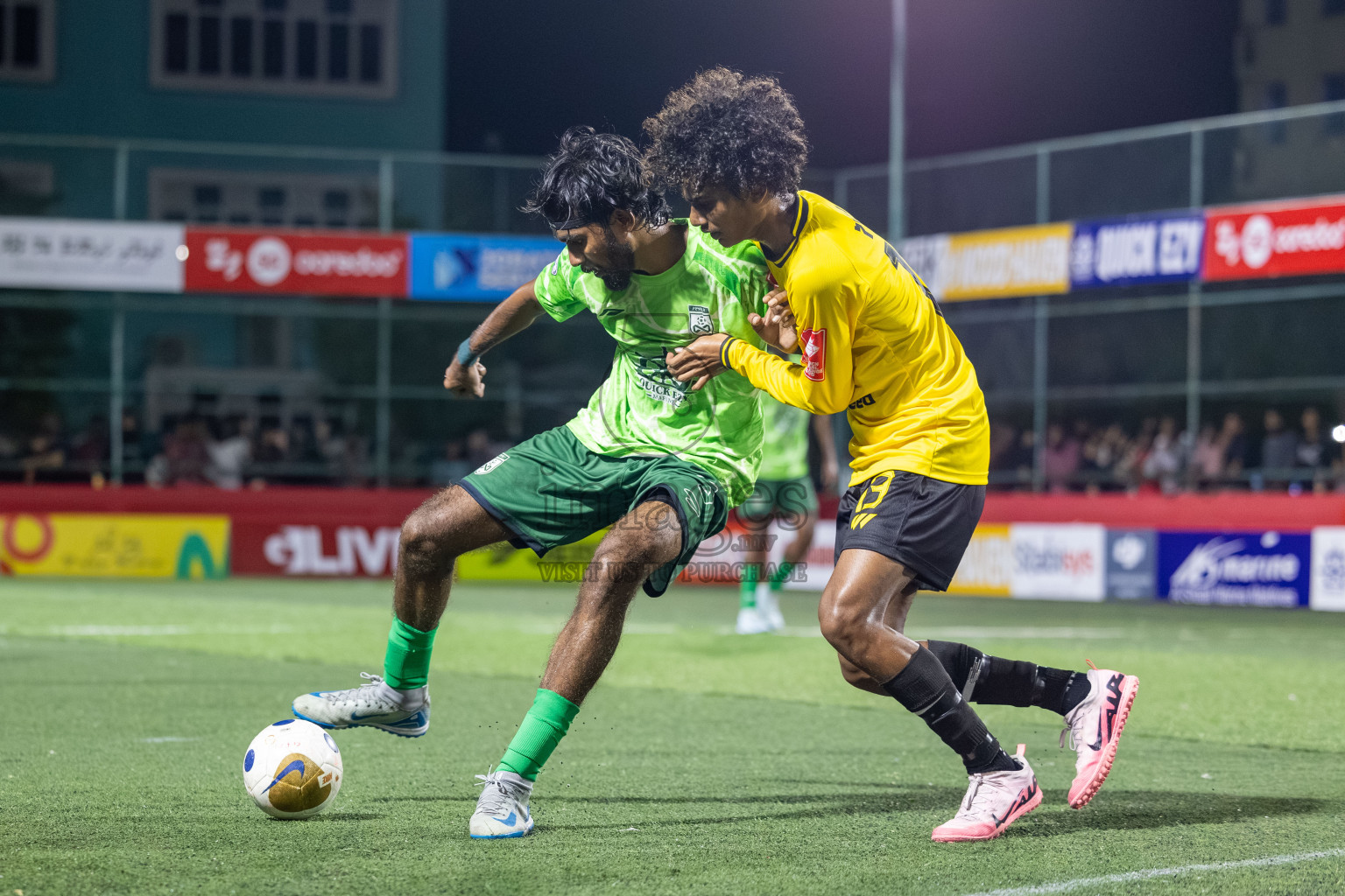F. Biledhoo VS F. Magoodhoo in Day 7 of Golden Futsal Challenge 2025 was held on Saturday, 11th January 2025, in Hulhumale', Maldives Photos: Hassan Simah / images.mv