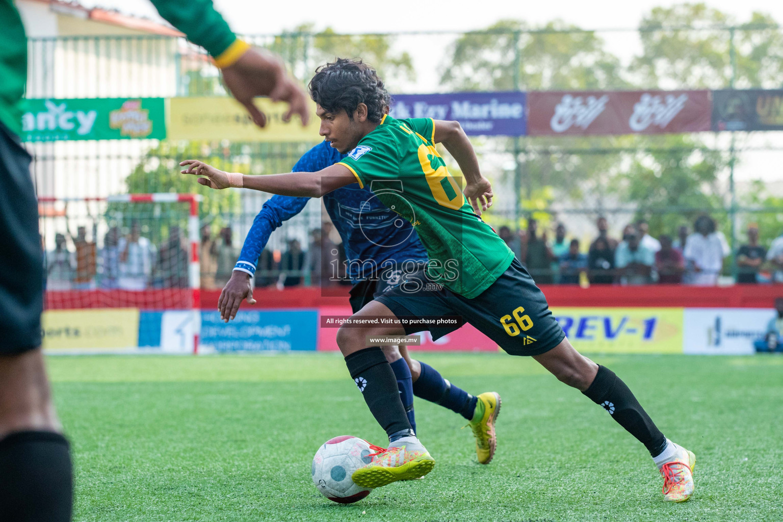 K. Gaafaru vs K.Guraidhoo in Day 6 of Golden Futsal Challenge 2023 on 10 February 2023 in Hulhumale, Male, Maldives