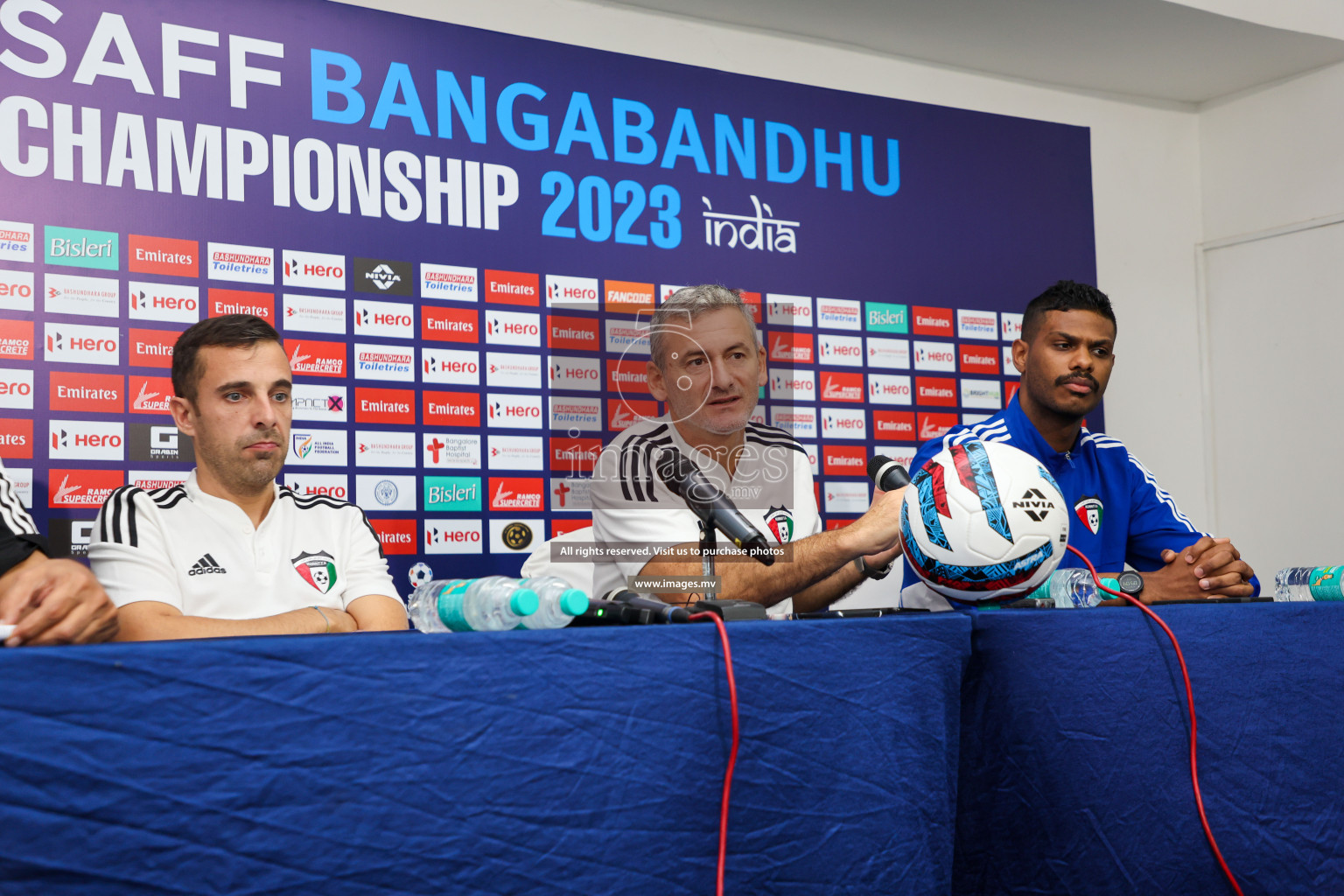 Saff Championship Final Pre-match press conference held in Sree Kanteerava Stadium, Bengaluru, India, on Monday, 3rd July 2023. Photos: Nausham Waheed / images.mv