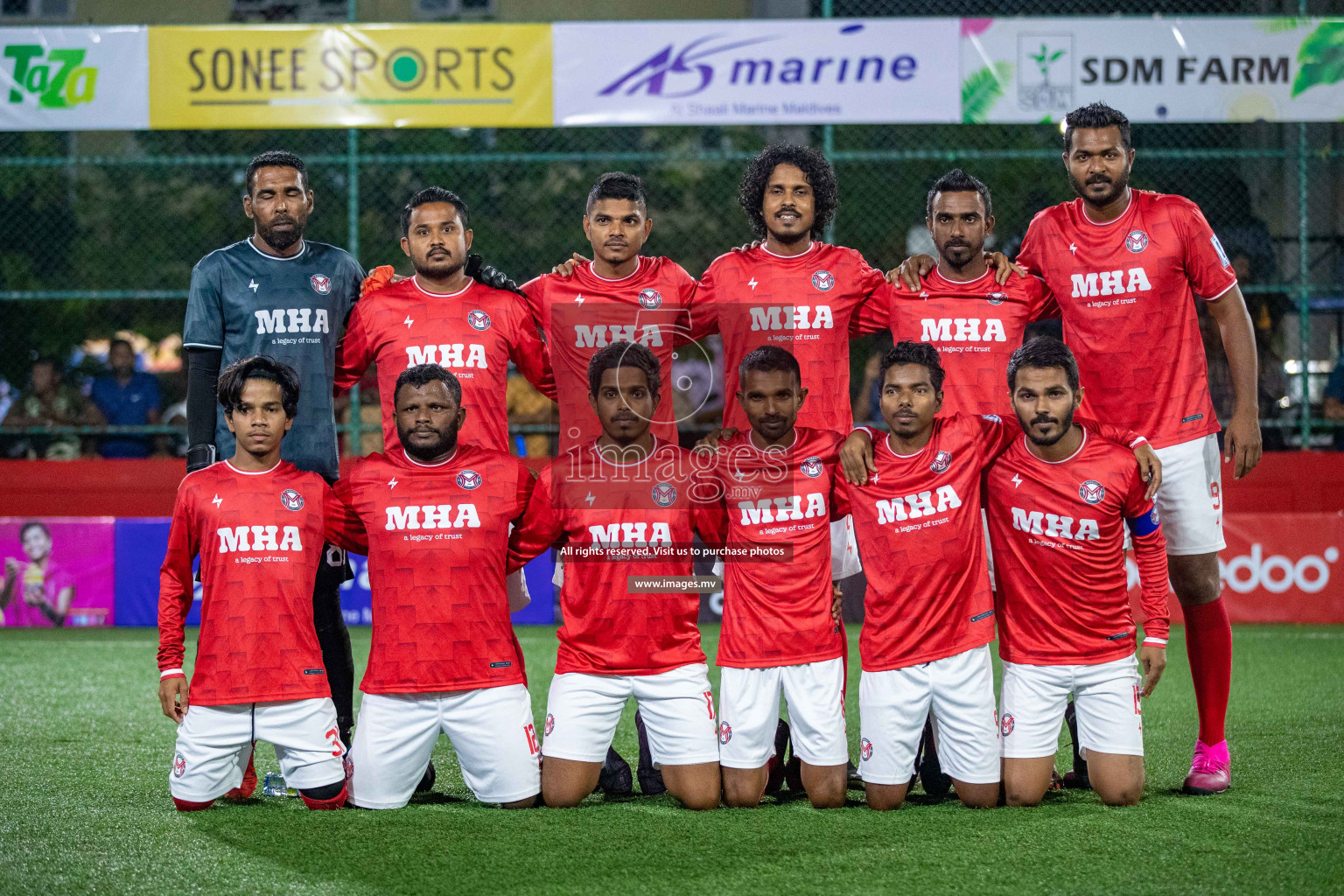 Sh. Milandhoo vs Sh. Maroshi in Day 2 of Golden Futsal Challenge 2023 on 06 February 2023 in Hulhumale, Male, Maldives