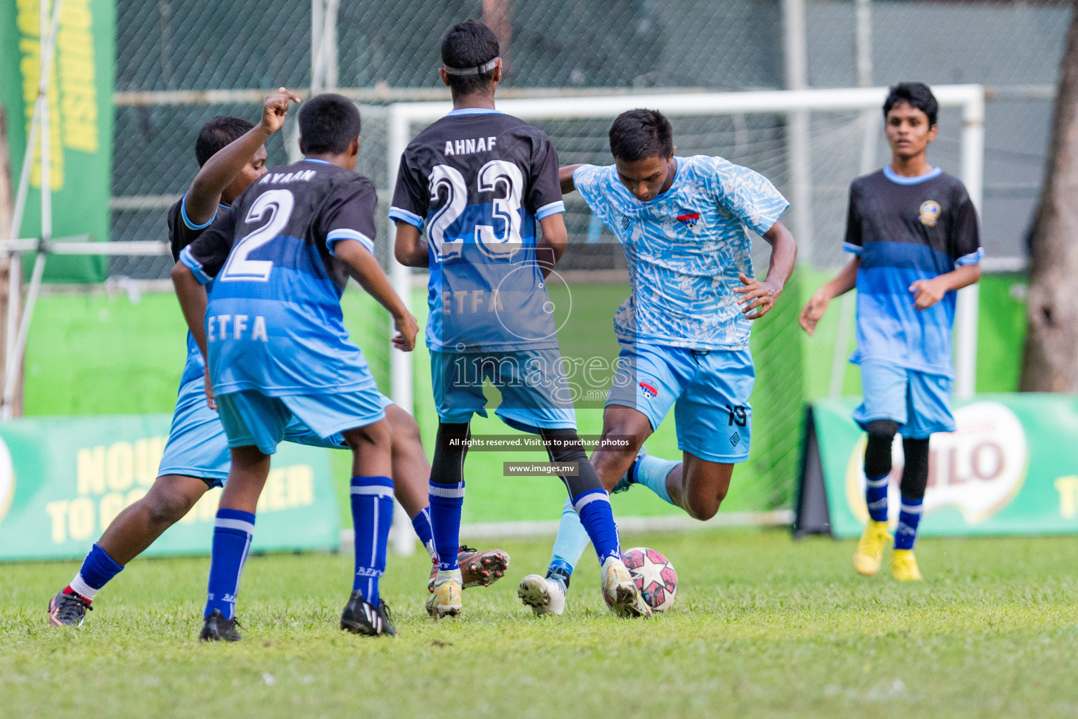 Day 1 of MILO Academy Championship 2023 (u14) was held in Henveyru Stadium Male', Maldives on 3rd November 2023. Photos: Nausham Waheed / images.mv