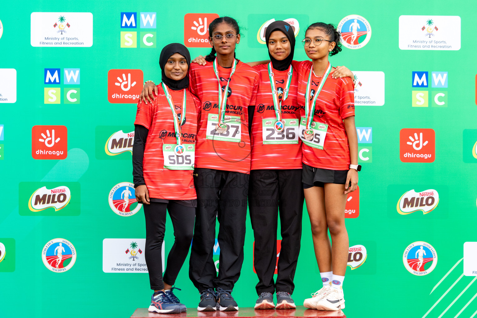 Day 2 of 12th Milo Association Championships was held in Ekuveni Track at Male', Maldives on Friday, 25th April 2025. Photos: Hassan Simah / images.mv