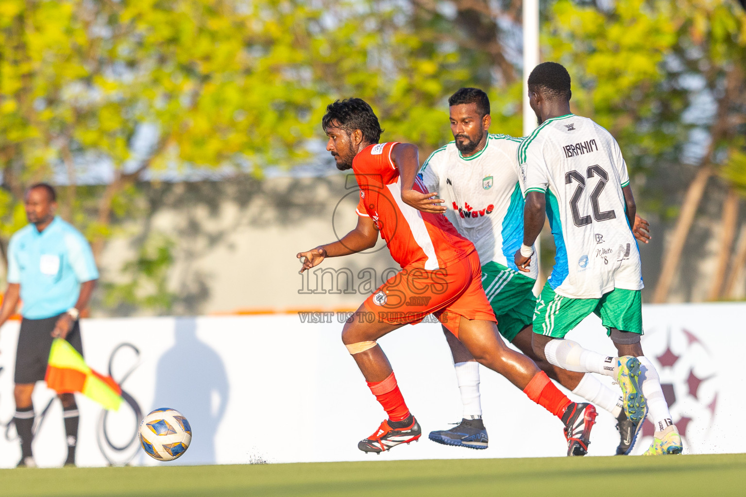 Huss Songun Football Team vs CC Sports Club in Day 2 of Eydhafushi Cup 2025 held in Eydhafushi Football Stadium at B. Eydhafushi, Maldives on Saturday, 6th September 2025. Photos: Mohamed Mahfouz Moosa / images.mv