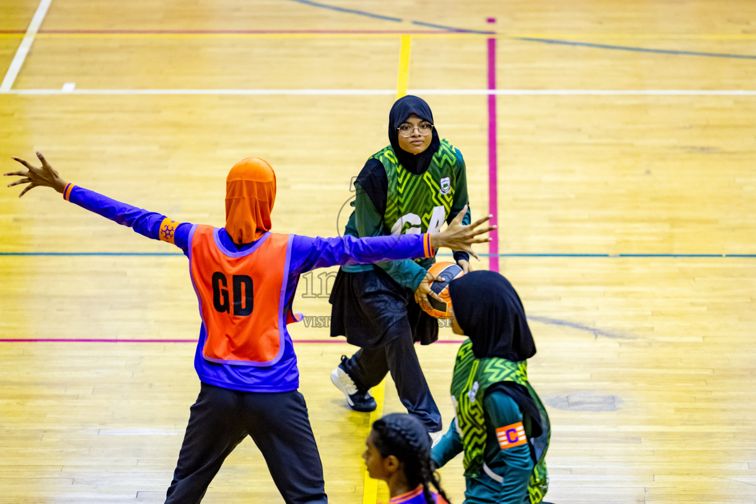 Day 4 of 25th Inter-School Netball Tournament was held in Social Center at Male', Maldives on Monday, 12th August 2024. Photos: Nausham Waheed / images.mv